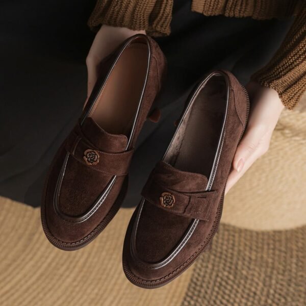 CHIKO Ajda Round Toe Block Heels Loafers Shoes - Image 2