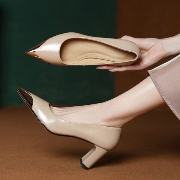 CHIKO Ajeya Pointy Toe Chunky Heels Pumps Shoes