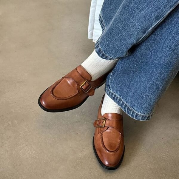 CHIKO Baran Round Toe Block Heels Loafers Shoes