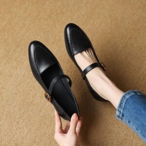CHIKO Alanda Round Toe Block Heels Mary Jane Shoes