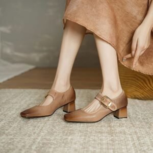 CHIKO Alameda Square Toe Block Heels Mary Jane Shoes