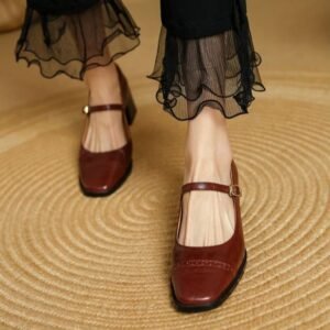 CHIKO Alanna Square Toe Block Heels Loafers Shoes