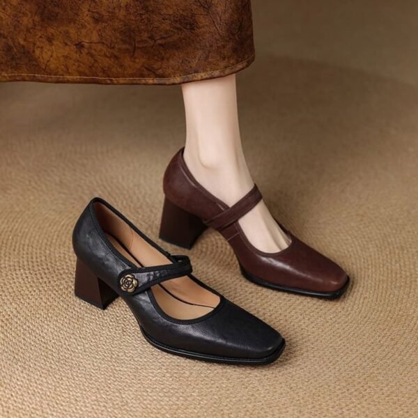 CHIKO Alannis Square Toe Block Heels Mary Jane Shoes