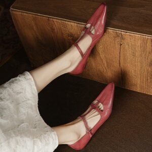 CHIKO Bancroft Pointy Toe Wedge T-Strap Shoes