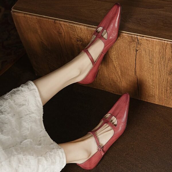CHIKO Bancroft Pointy Toe Wedge T-Strap Shoes