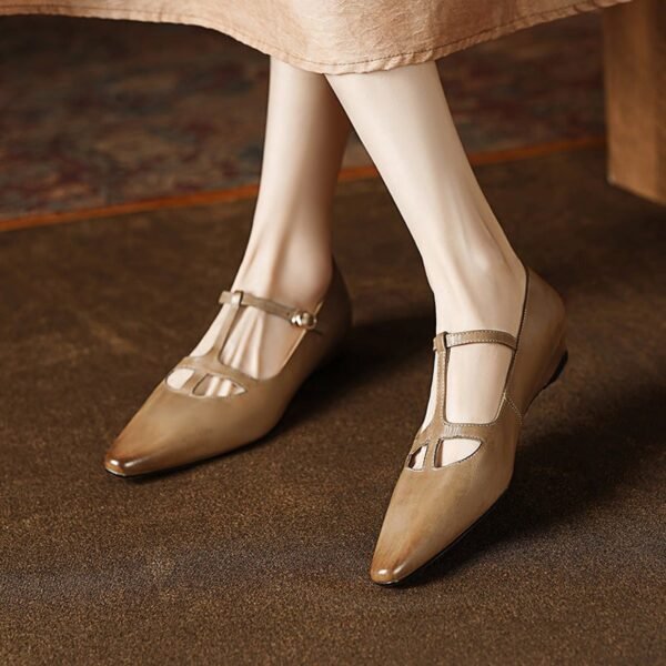 CHIKO Bancroft Pointy Toe Wedge T-Strap Shoes - Image 2