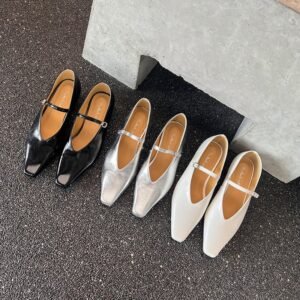 CHIKO Ballantine Pointy Toe Block Heels Mary Jane Shoes
