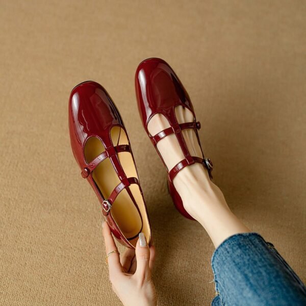 CHIKO Bandit Round Toe Block Heels T-Strap Shoes