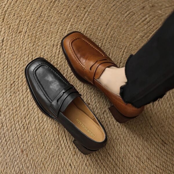 CHIKO Badu Square Toe Block Heels Loafers Shoes