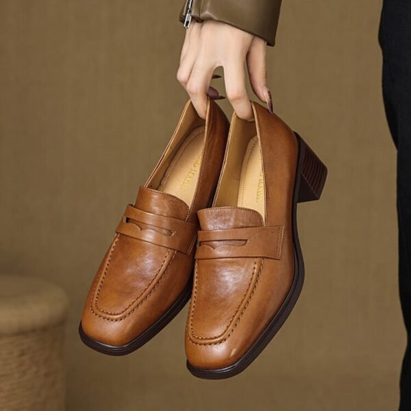 CHIKO Badu Square Toe Block Heels Loafers Shoes - Image 2