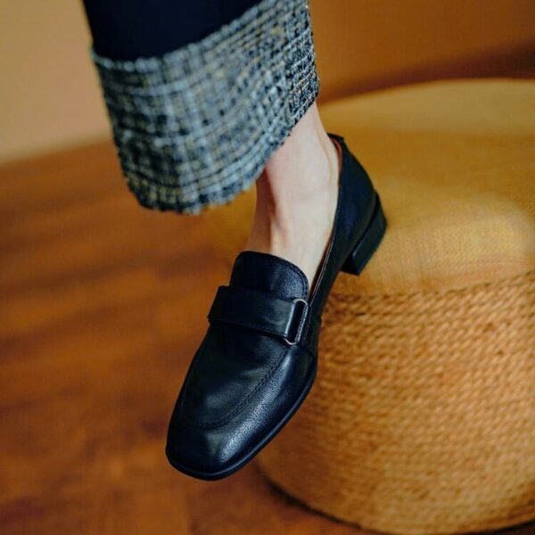 CHIKO Badr Square Toe Block Heels Loafers Shoes