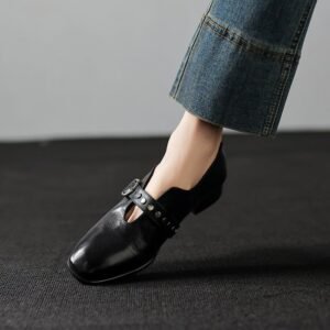 CHIKO Baker Round Toe Block Heels Mary Jane Shoes