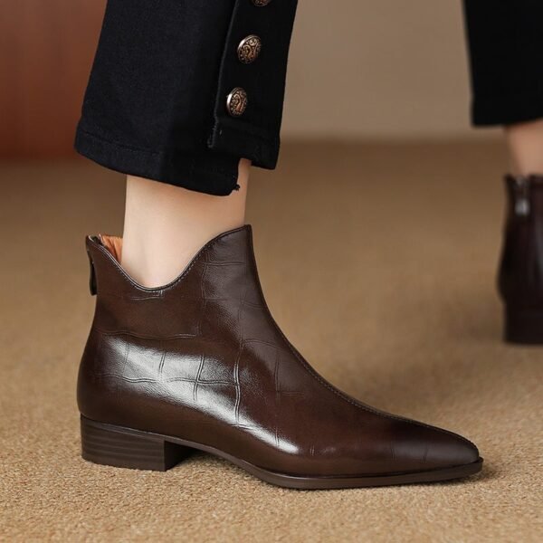 CHIKO Air Pointy Toe Block Heels Ankle Boots