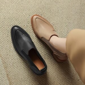 CHIKO Alara Round Toe Block Heels Loafers Shoes