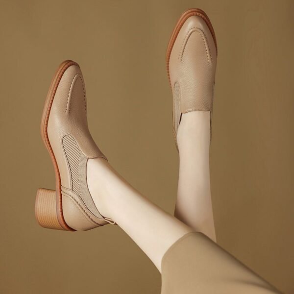 CHIKO Alara Round Toe Block Heels Loafers Shoes - Image 2