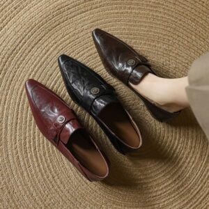CHIKO Alaula Pointy Toe Block Heels Loafers Shoes