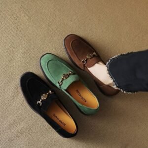 CHIKO Bacca Round Toe Block Heels Loafers Shoes