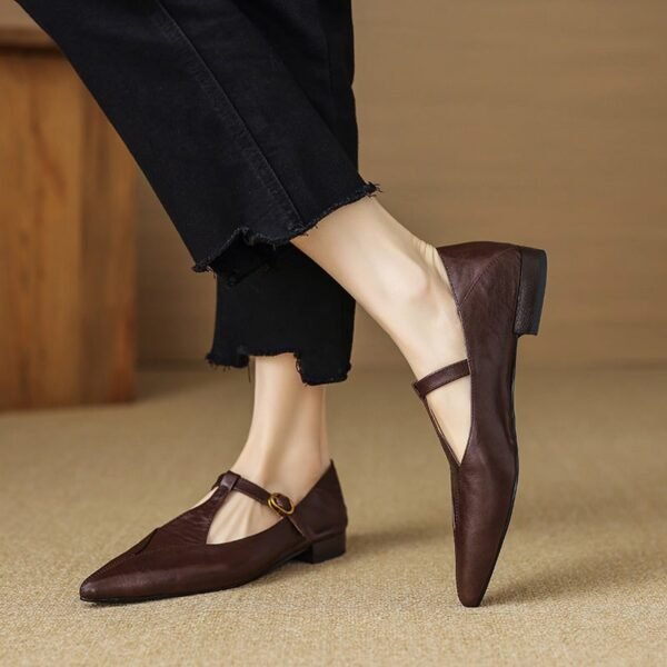 CHIKO Alary Pointy Toe Block Heels T-Strap Shoes - Image 2