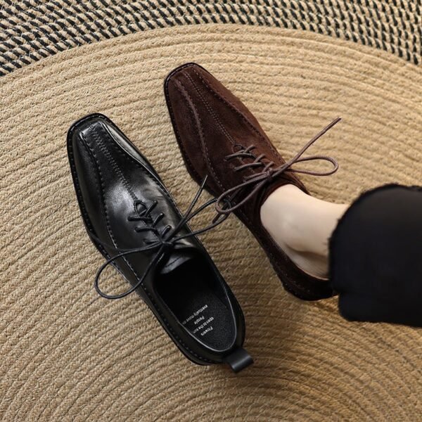 CHIKO Barker Square Toe Block Heels Oxfords Shoes
