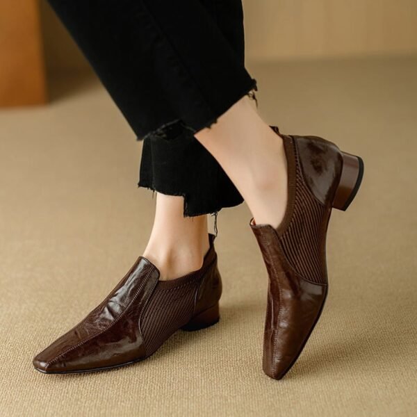 CHIKO Airlia Square Toe Block Heels Loafers Shoes