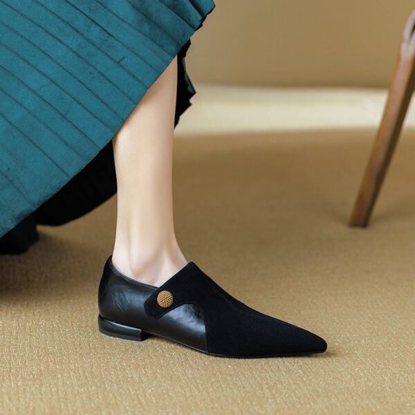 CHIKO Aishwarya Pointy Toe Block Heels Loafers Shoes - Image 2