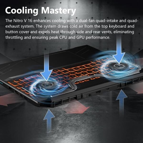 Acer Nitro V Gaming Laptop | AMD Ryzen 7 8845HS Octa-Core AI Capable Processor | NVIDIA GeForce RTX 4060 GPU | 16" WUXGA IPS 165Hz Display | 16GB DDR5 | 1TB Gen 4 SSD | Wi-Fi 6E | ANV16-41-R5J0 - Image 13