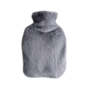 [10PCS] 1000ml Thickened Hot Water Bottle, Washable Plush Cloth Cover, Water-Filled PVC Inner Tank Hand Warmer - Dark Grey