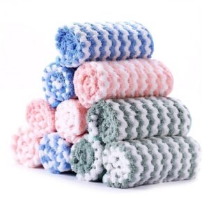 10pcs 22*22cm Kitchen Dishcloths, Super Absorbent, Non-stick Oil