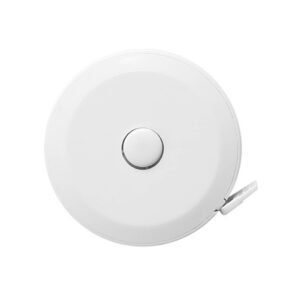 150cm Round Plastic Tape Measure, Automatic Telescopic - White