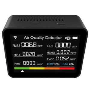 2C08 13 in 1 Tuya WIFI Air Quality Monitor, Black