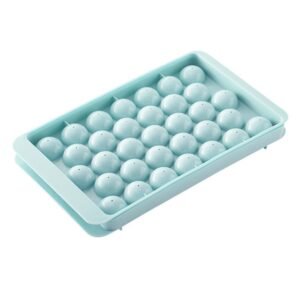 33-Cavity Plastic Round Ice Ball Mold, for Making Frozen Whiskey Balls, Popsicles, and Lollipops - Blue