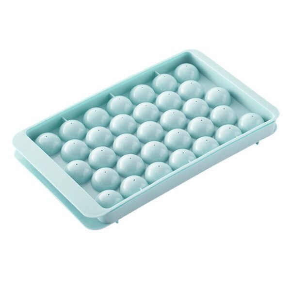 33-Cavity Plastic Round Ice Ball Mold, for Making Frozen Whiskey Balls, Popsicles, and Lollipops - Blue