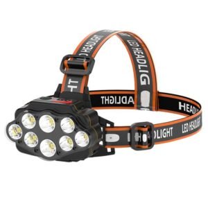 4 Modes 8*XPG LED Headlamp USB Rechargeable Long Shoot Camping Head Light 2 Batteries