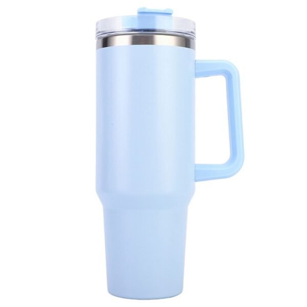 40oz Tumbler with Handle and Straw Lid, Stainless Steel Insulated Travel Mug, Portable Car Coffee Cup - Blue