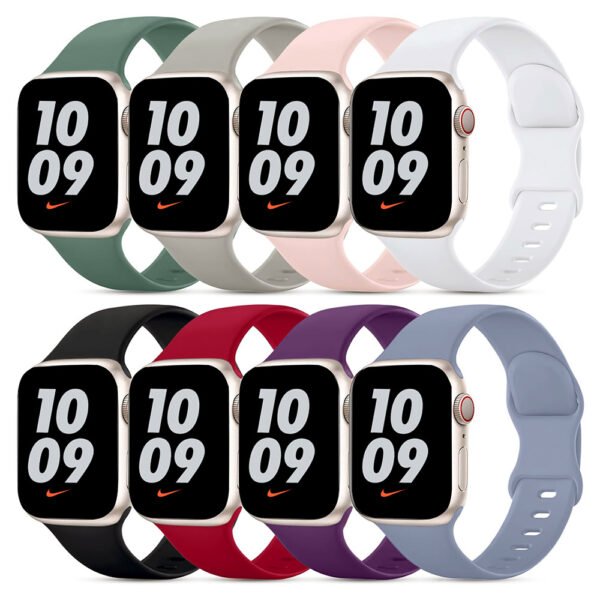 Tronsmart Waterproof Silicone Watch Bands for Apple Watch (42mm, 44mm, 45mm, 49mm) - 8pcs