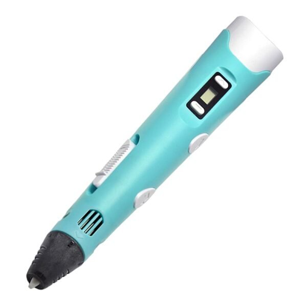 ABS/PLA 3D Printing Pen, 0.7mm Nozzle, Adjustable Printing Speed, LCD Screen - Blue
