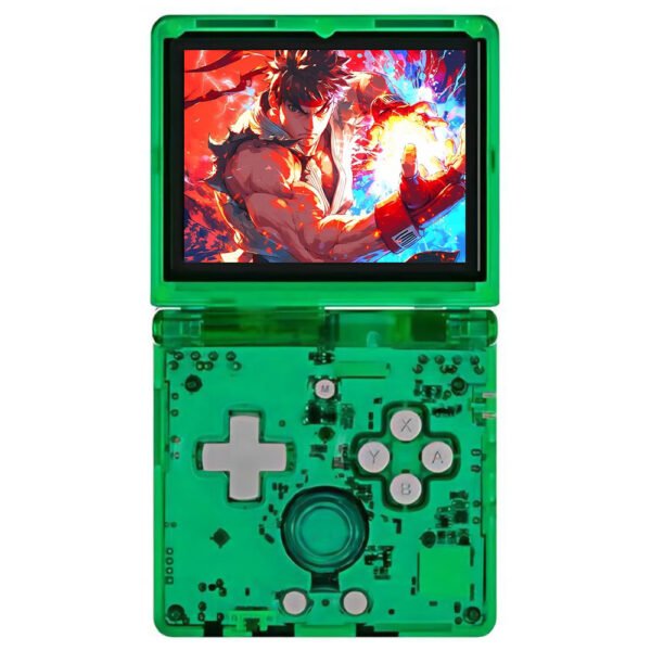 ANBERNIC RG35XXSP Flip Game Console Transparent Green