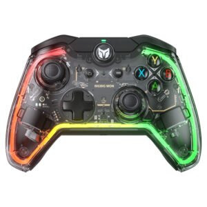 BIGBIG WON Rainbow Lite Wired Game Controller, RGB Light, Custom Buttons, Compatible with Switch / Windows 10 & 11 PC