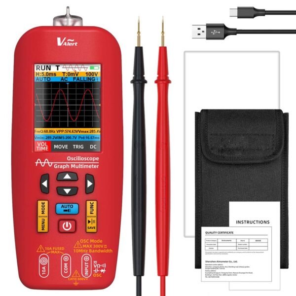 BSIDE O1 Digital Oscilloscope Red