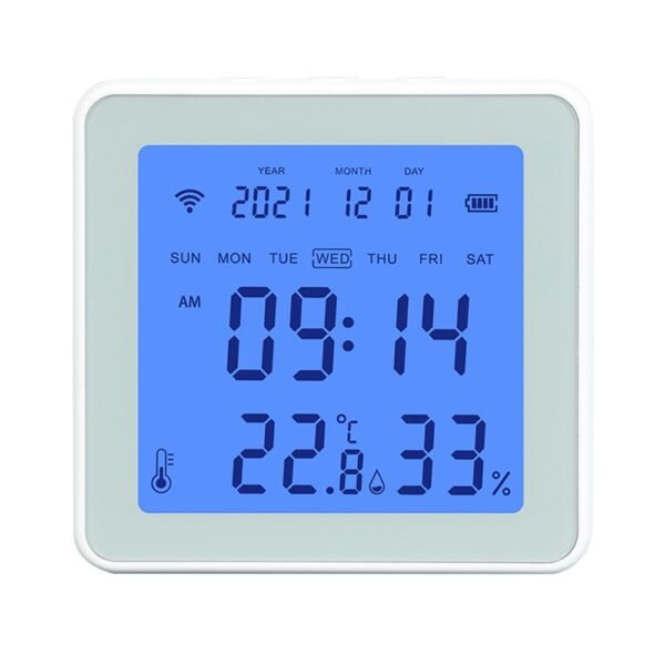 Bluetooth Smart Temperature Humidity Sensor, Backlight Alarm Clock Function, LCD Screen