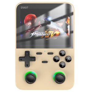 D007 Plus 64GB Handheld Game Console, 10000+ Games Preinstalled, 3.5-inch IPS Screen, Support Game Controller Connection - Golden