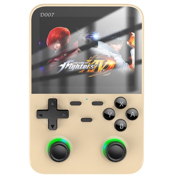 D007 Plus 64GB Handheld Game Console, 10000+ Games Preinstalled, 3.5-inch IPS Screen, Support Game Controller Connection - Golden