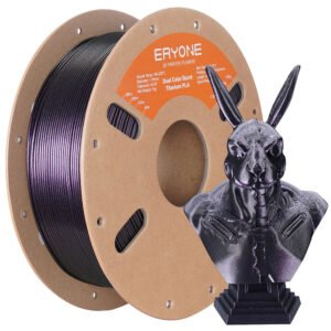 ERYONE Burnt Titanium Dual Color PLA Filament 1kg - Black & Rose-red