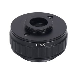 HAYEAR 0.5X C-Mount Lens Adapter, Microscope Camera Connector, Focus Adjustable, Trinocular Stereo Micro