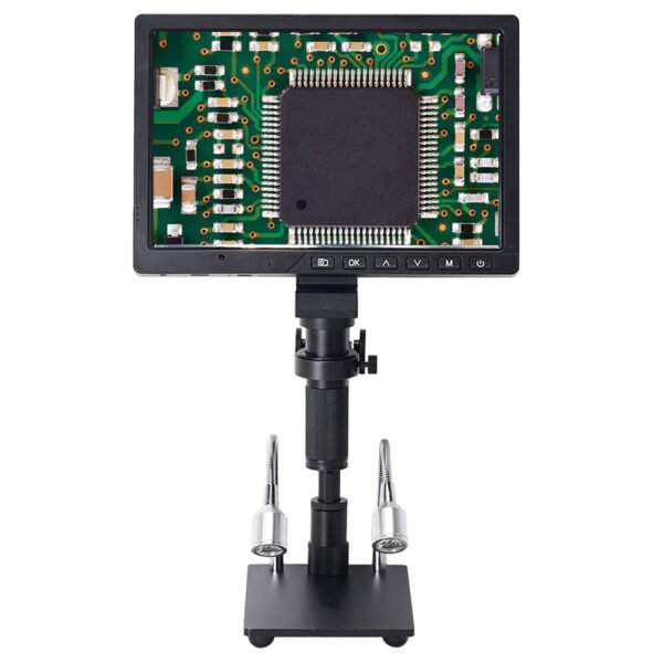 HAYEAR HDMI Microscope Camera Kit, 10.1 inch LCD Monitor, 150X C Mount Lens, LED Light Adjustable Stand - US Plug