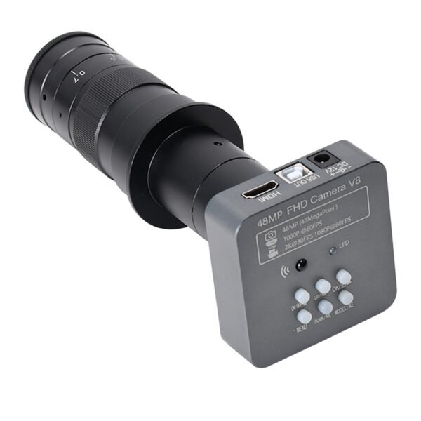 HAYEAR Microscope Camera, Full HD 48MP, 1080P 2K 60FPS, HDMI USB Port, 10X-180X Full Focus Zoom C-Mount Lens for Welding Repair