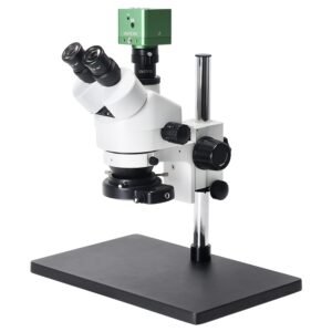 HAYEAR 7- 45X Trinocular Stereo Microscope, 41MP 4K HDMI Camera, Simul-Focal Inspection Zoom, 144 LED Ring Light