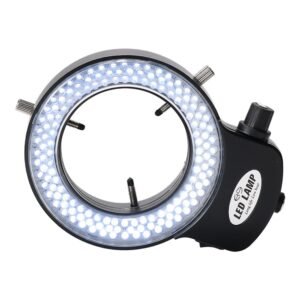 HAYEAR LED Ring Light, 144 Lamp Beads, 6500K White Light, for Industry Stereo Microscope - Black, EU Plug
