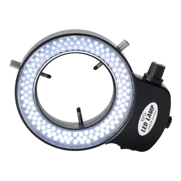 HAYEAR LED Ring Light, 144 Lamp Beads, 6500K White Light, for Industry Stereo Microscope - Black, EU Plug