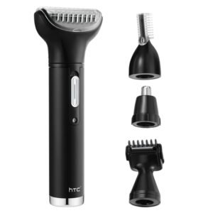 HTC AT-030 4 In 1 Women Men Rechargeable Trimmer Kit, Electric Nose Eyebrow Sideburn Trimmer Hair Removal Body Groomer
